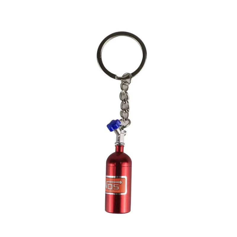 Creative Mini Nos Nitrogen Bottle Keychain 7Colors Pill Box Storage Key Ring for Women Men Car Handbag Phone Case Pendent Gifts