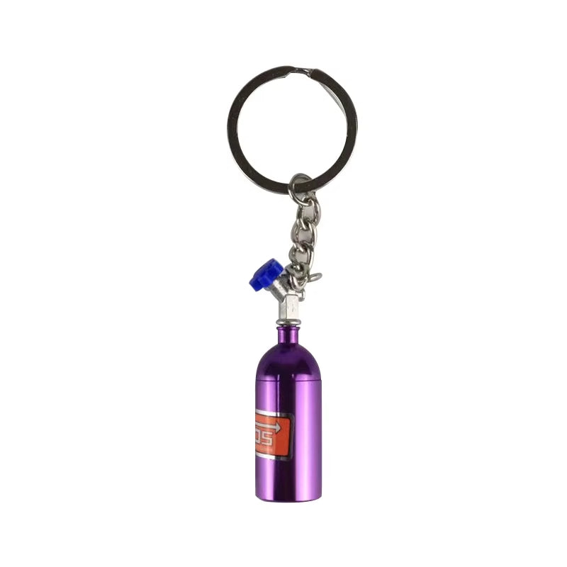 Creative Mini Nos Nitrogen Bottle Keychain 7Colors Pill Box Storage Key Ring for Women Men Car Handbag Phone Case Pendent Gifts