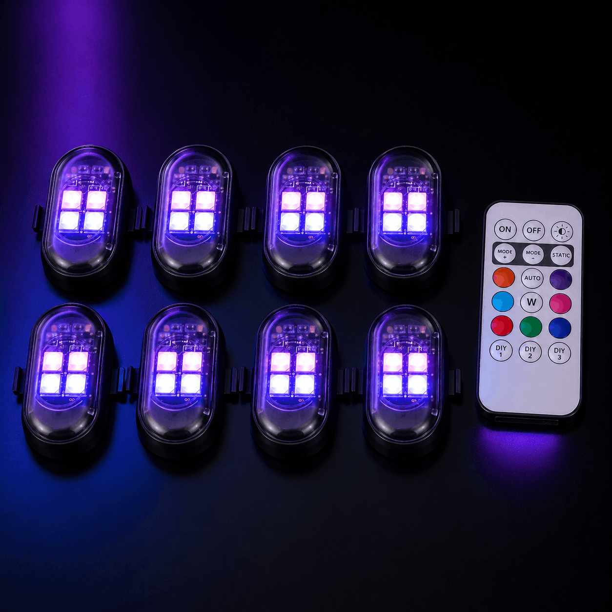 8 rgb glow pods for your car from lightmotorpsorts