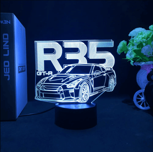 3D Sports Car Illusion Lamp — RGB LED Night Light