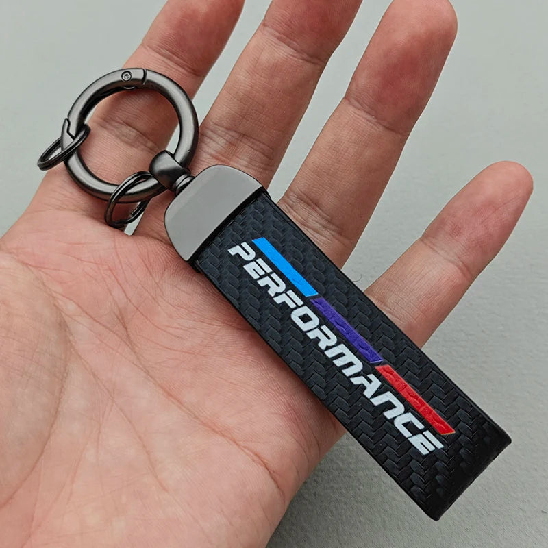 Black jet tag car lanyard with performance stripes