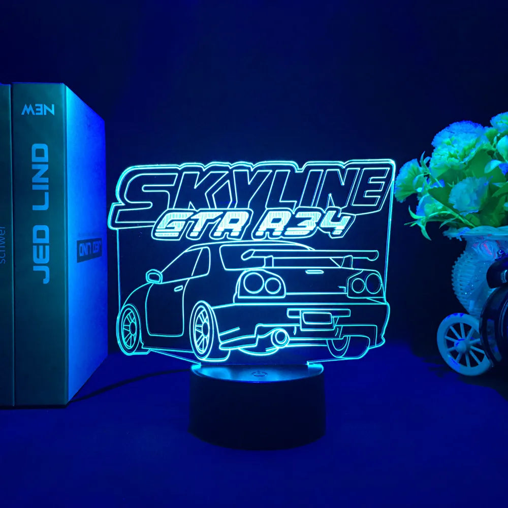 Sports Car 3D Illusion Lamp for Kids Bedroom Decor Nightlight Touch Sensor Atmosphere Birthday Gift Supercar Led Night Light