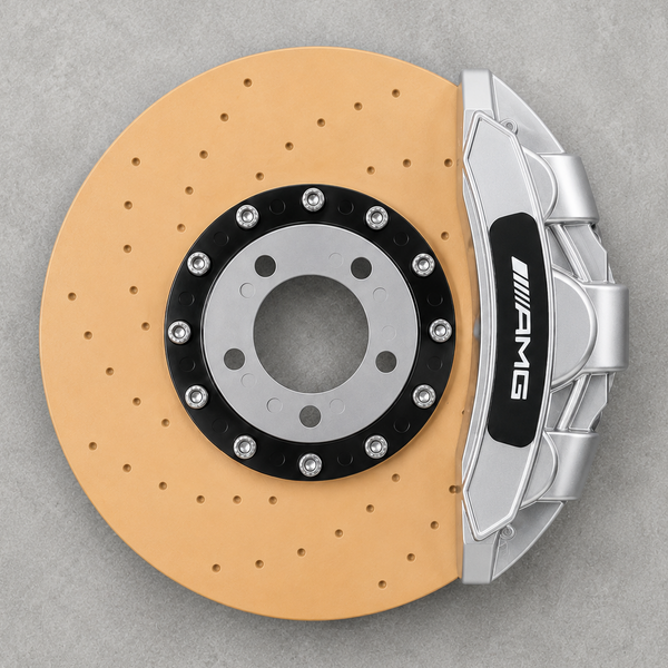 LED performance brake disc lamp in Silber with AMG caliper — Light Motorsports