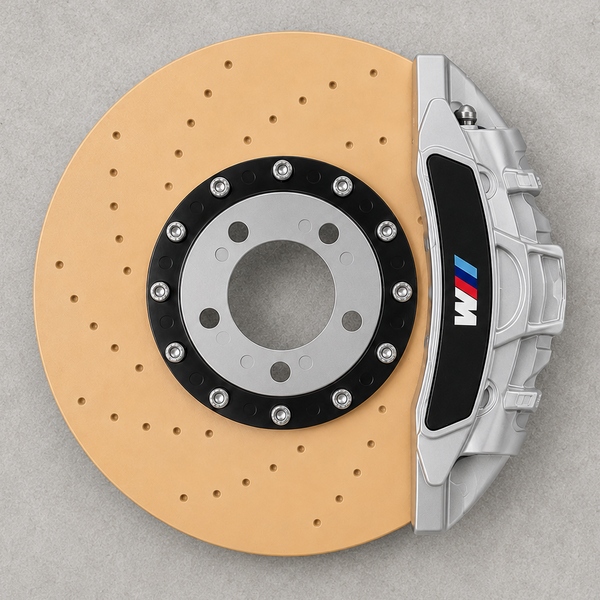 LED performance brake disc lamp in Silber with BMW caliper — Light Motorsports