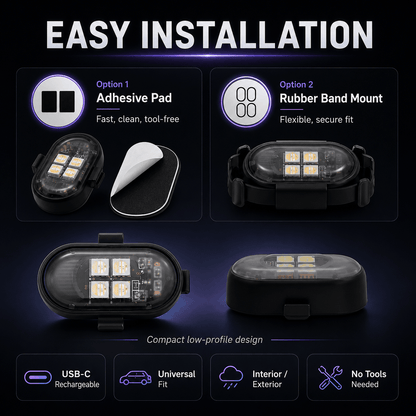 easy installation of light motorsports rgb glow pods