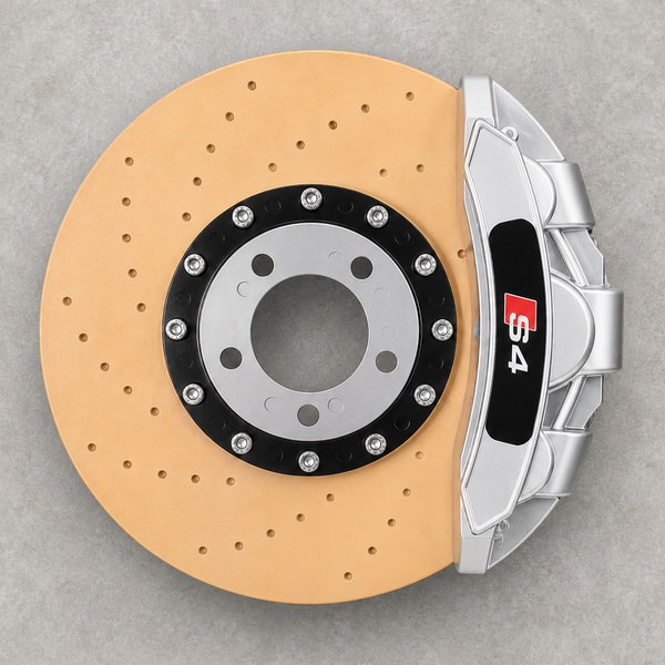 LED performance brake disc lamp in Silber with AUDI S4 caliper — Light Motorsports