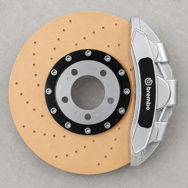 LED performance brake disc lamp in Silber with BREMBO caliper — Light Motorsports