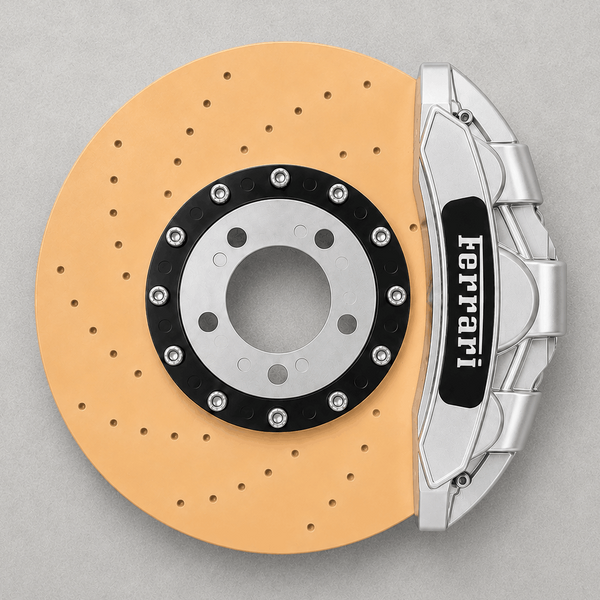 LED performance brake disc lamp in Silber with FERRARI caliper — Light Motorsports