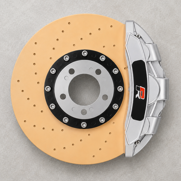 LED performance brake disc lamp in Silber with VW GOLF R caliper — Light Motorsports